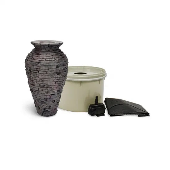 Aquascape Small Stacked Slate Urn Fountain Kit