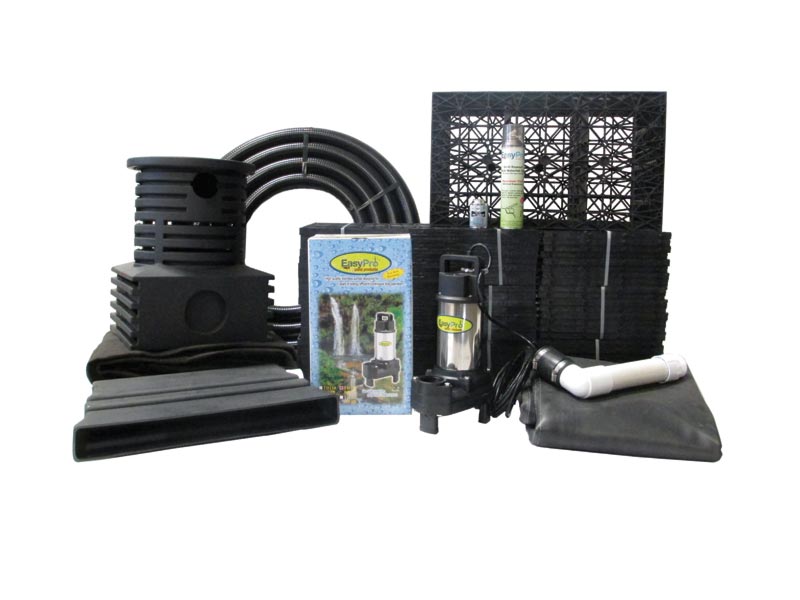 EasyPro Pro-Series™ Just-A-Falls Kit with 2’ Wide Waterfall Diffuser & Res-Cubes – (24′ Stream)