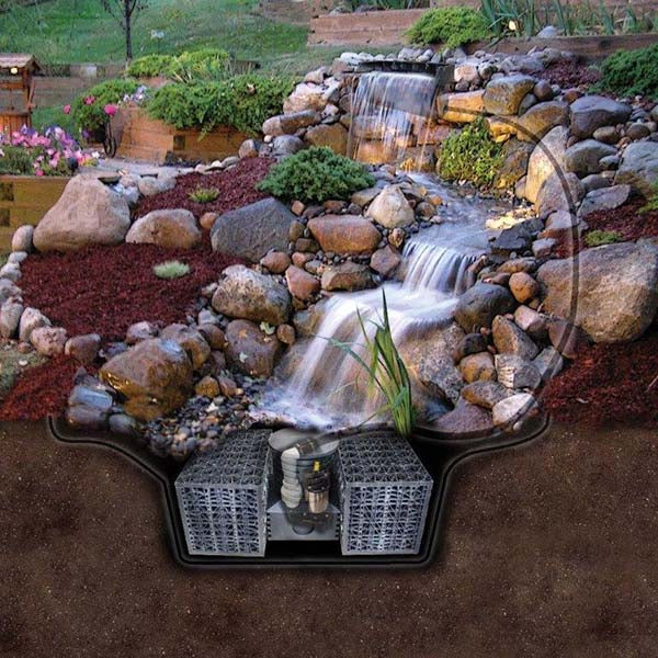 EasyPro Pro-Series™ Extra Large Just-A-Falls Kit w/ High Strength Res-Cubes – 82″ Spillway (30′ Stream)