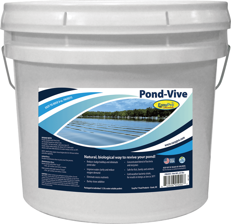 EasyPro Pond-Vive Bacteria – 25lb pail – 50ct. 8oz Water Soluble Packs