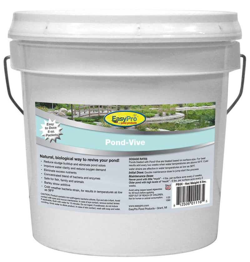 EasyPro Pond-Vive Bacteria – 5 lb pail – 10ct. 8oz Water Soluble Packs