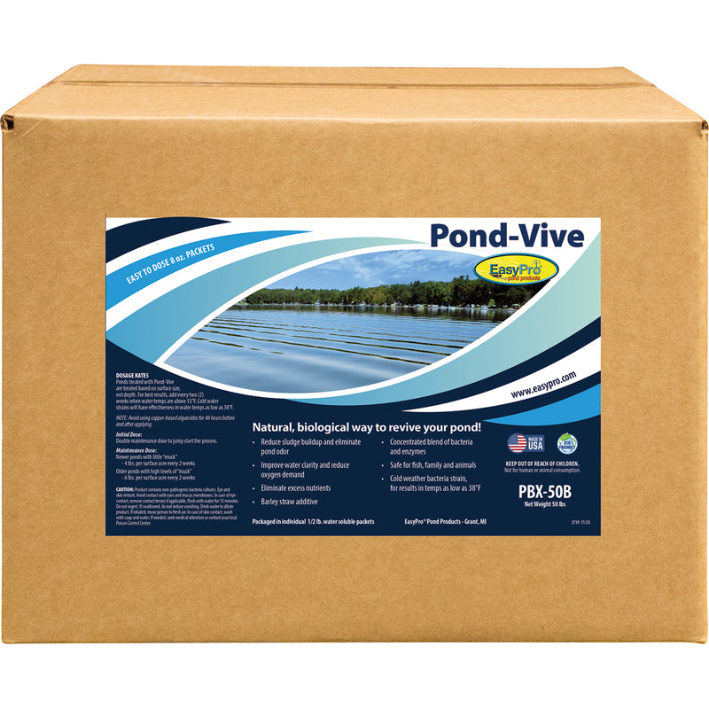 EasyPro Pond-Vive Bacteria – 50lb box – 100ct. 8oz Water Soluble Packs