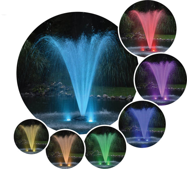 RGB3-100 AquaShine Three Light Color Changing LED Fountain Light Kits – 100′ cord