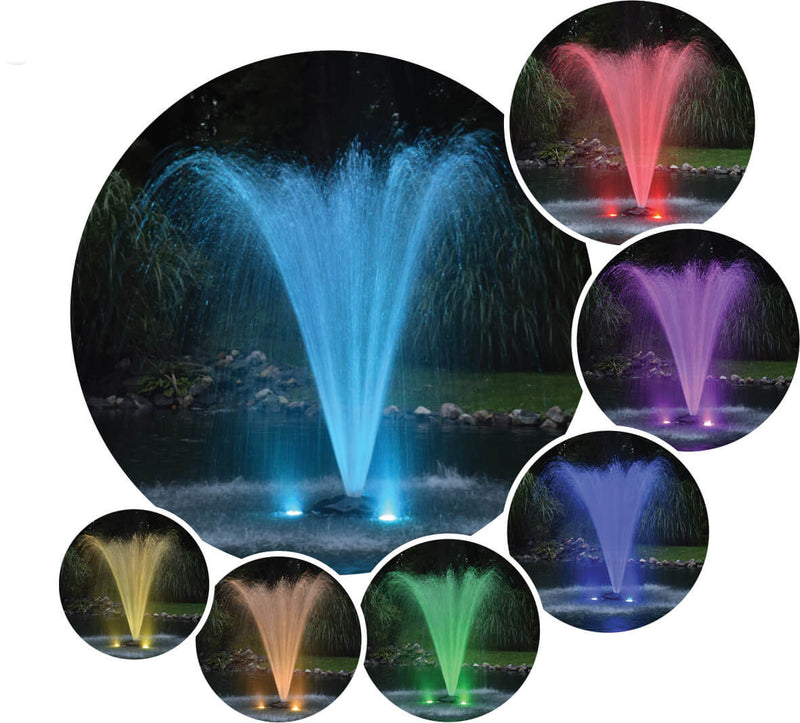 EasyPro AquaShine Three Light Color Changing LED Fountain Light Kits – 100′ cord