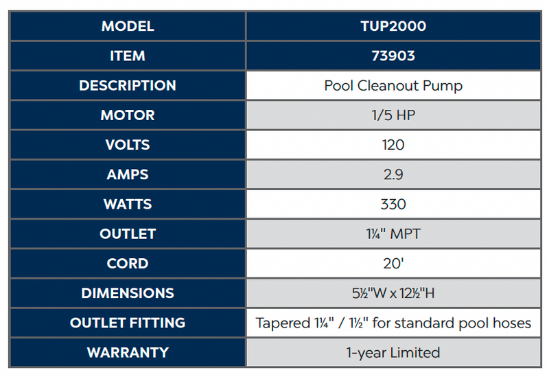 Atlantic Water Gardens Pool Cleanout Pump