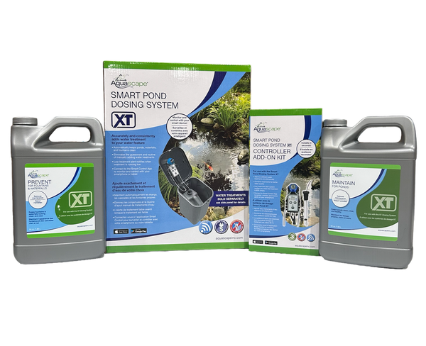 Aquascape Smart Pond Dosing System XT with Controller Add-On Kit and 64 oz XT Treatments Maintain & Prevent for Fountains