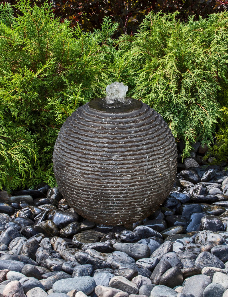 Blue Thumb Large Ribbed Black Sphere Fountain Kit