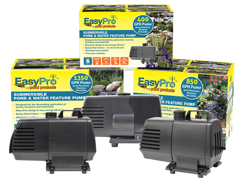 EasyPro 400 GPH Submersible Mag Drive Pump with Volcano and Waterbell Nozzle