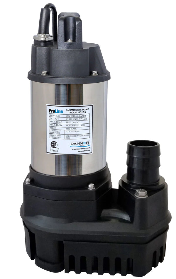 Pondmaster 5,904 GPH Proline High-Flow Submersible Water Pump 1/2 HP